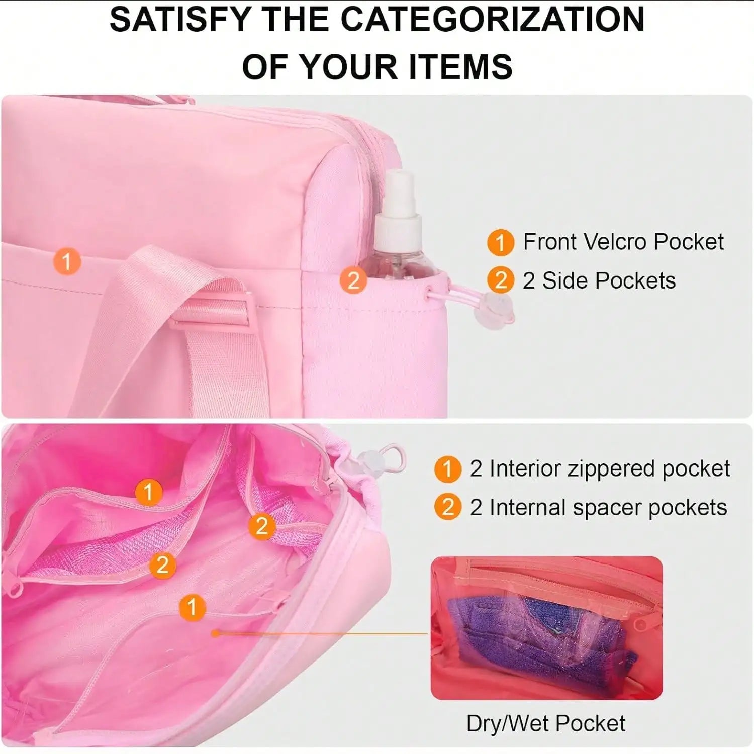 Cute Small Gym Tote Bag for Women with Wet Compartment - silverfoxgoods